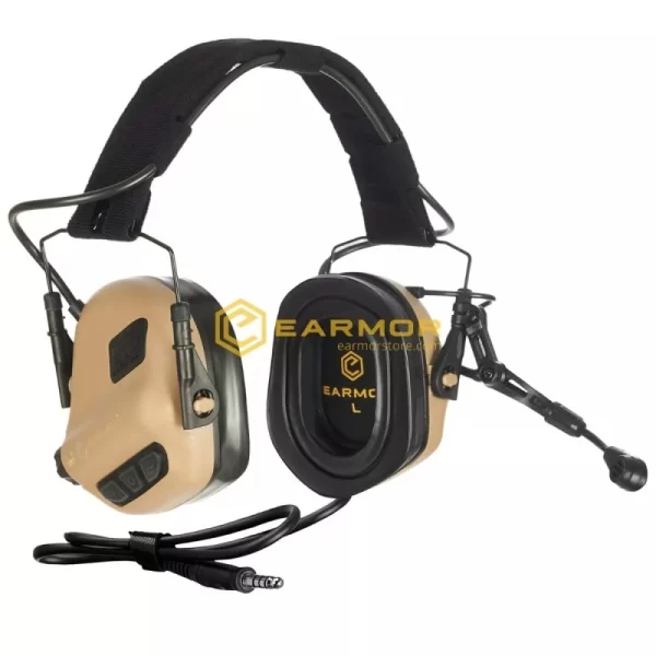 EARMOR M32 Mod 3 Aktiva Hörselskydd med mikrofon - Foliage Tan Plus